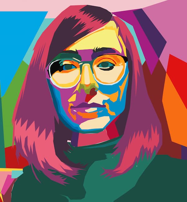 Ritratto femminile in stile wpap illustrazione digitale