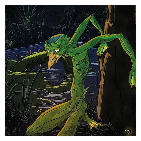 Kappa, illustrazione digitale. Creature del folklore giapponese